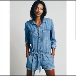 Free People Denim Romper